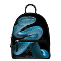 Turquoise Snake Print Leather Backpack