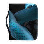 Turquoise Snake Print Leather Bible Cover