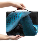 Turquoise Snake Print Leather Bible Cover
