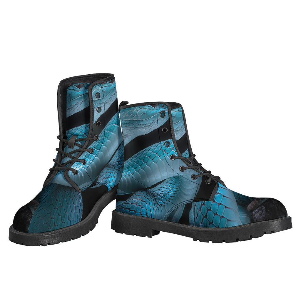 Turquoise Snake Print Backpack