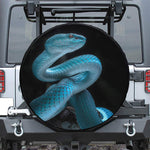 Turquoise Snake Print Leather Spare Tire Cover