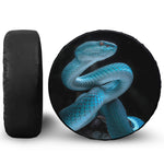 Turquoise Snake Print Leather Spare Tire Cover