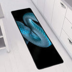Turquoise Snake Print Long Kitchen Mat