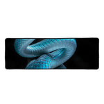 Turquoise Snake Print Long Kitchen Mat