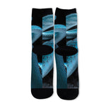 Turquoise Snake Print Long Socks