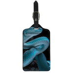 Turquoise Snake Print Luggage Tag