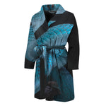 Turquoise Snake Print Men's Bathrobe