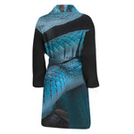 Turquoise Snake Print Men's Bathrobe