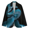 Turquoise Snake Print Men's Blazer