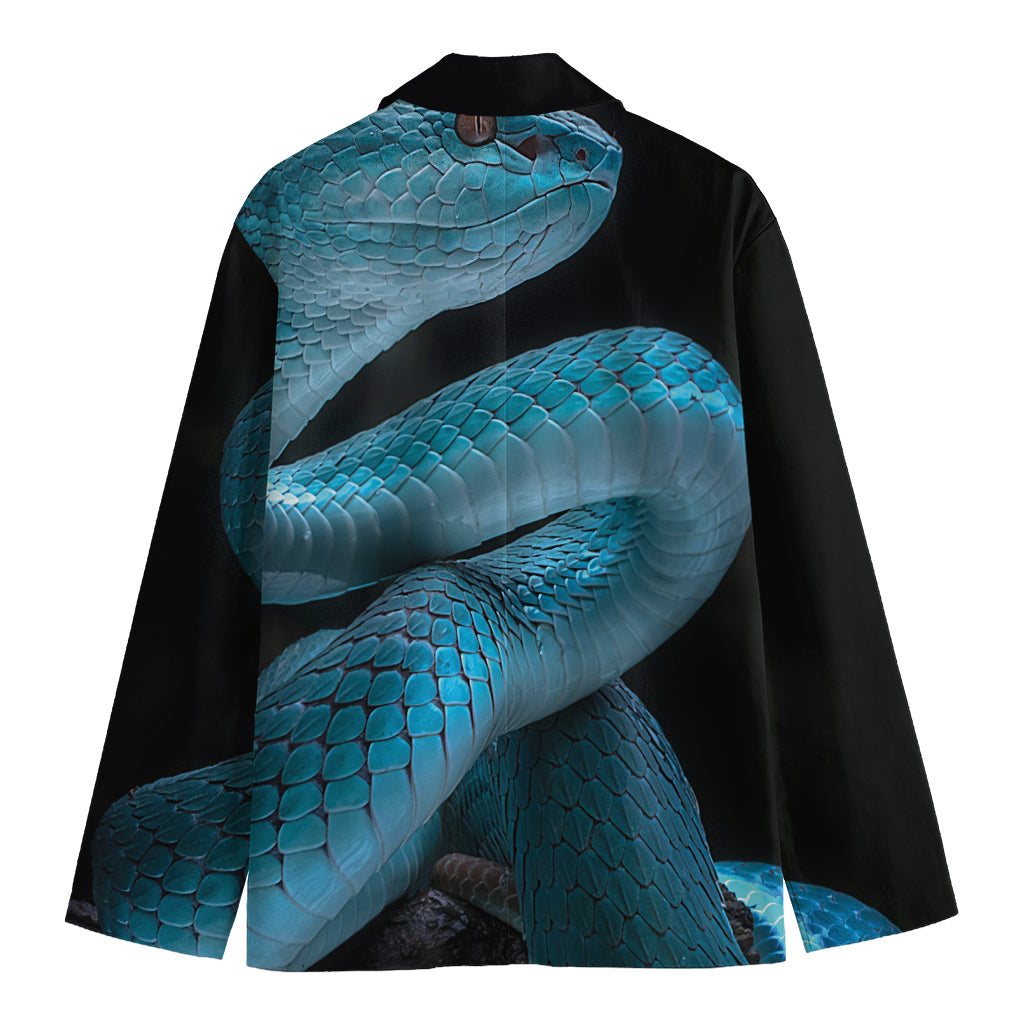 Turquoise Snake Print Men's Blazer