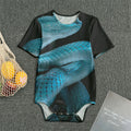 Turquoise Snake Print Men's Bodysuit