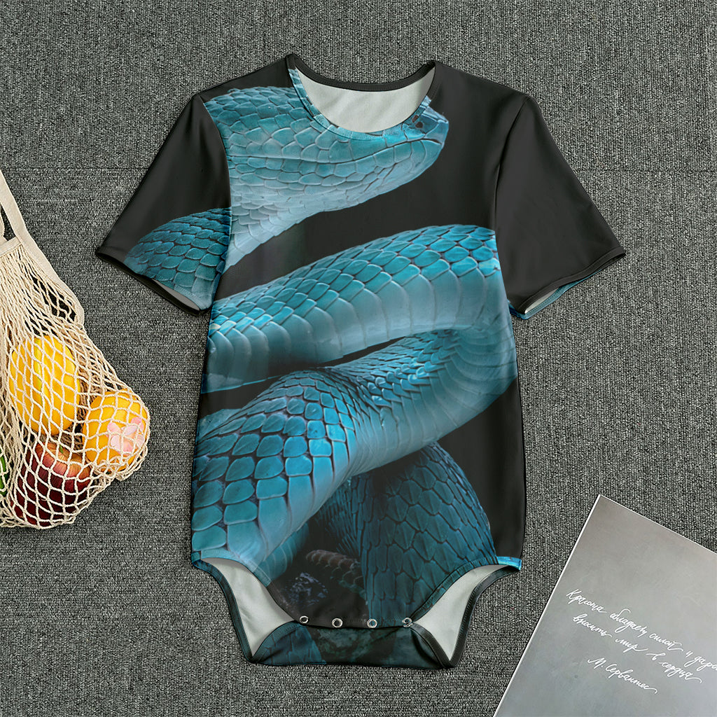 Turquoise Snake Print Men's Bodysuit