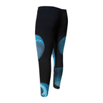 Turquoise Snake Print Men's Compression Pants