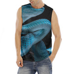Turquoise Snake Print Men's Fitness Tank Top
