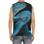 Turquoise Snake Print Men's Fitness Tank Top