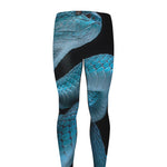 Turquoise Snake Print Men's leggings