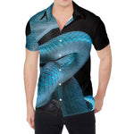 Turquoise Snake Print Men's Shirt