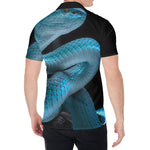 Turquoise Snake Print Men's Shirt