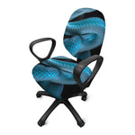 Turquoise Snake Print Office Chair Cover