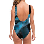 Turquoise Snake Print One Piece Swimsuit