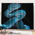 Turquoise Snake Print Pencil Pleat Curtains