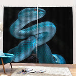 Turquoise Snake Print Pencil Pleat Curtains