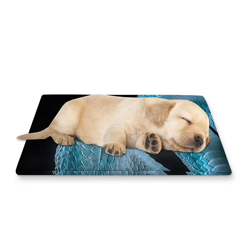 Turquoise Snake Print Pet Cooling Mat Cover