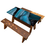 Turquoise Snake Print Picnic Table Cover