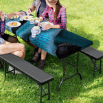 Turquoise Snake Print Picnic Table Cover