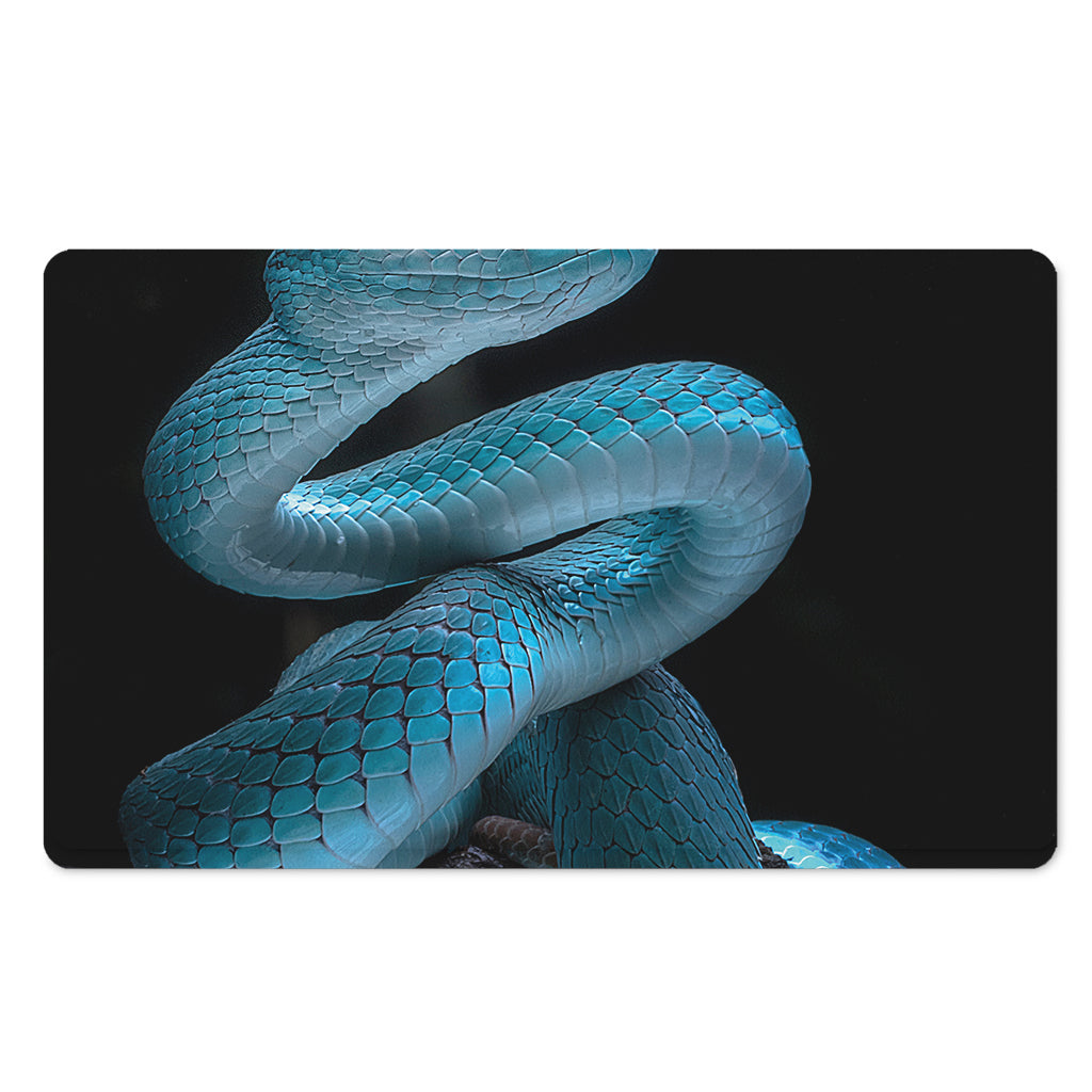 Turquoise Snake Print Polyester Doormat