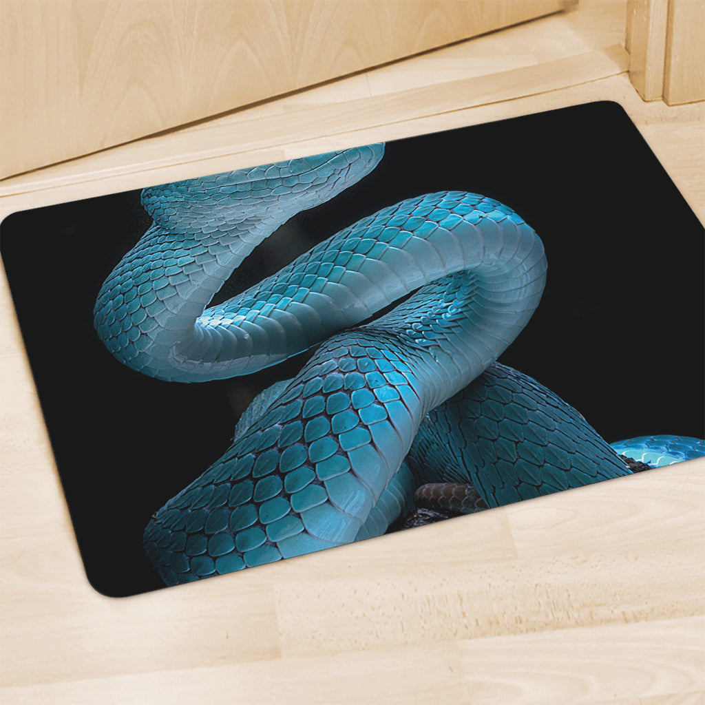 Turquoise Snake Print Polyester Doormat
