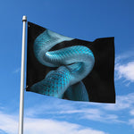 Turquoise Snake Print Polyester Flag