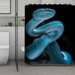 Turquoise Snake Print Polyester Shower Curtain