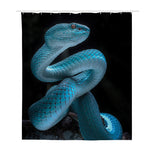 Turquoise Snake Print Polyester Shower Curtain