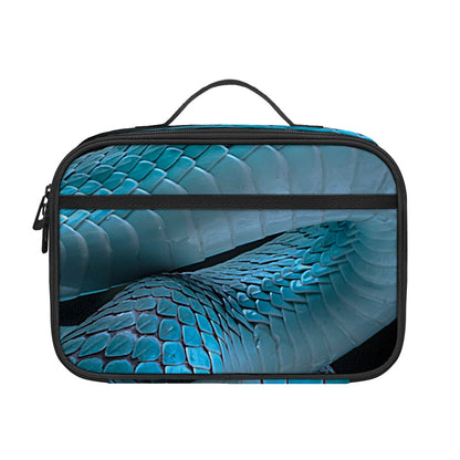 Turquoise Snake Print Portable Lunch Bag
