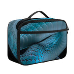 Turquoise Snake Print Portable Lunch Bag