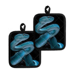 Turquoise Snake Print Pot Holders