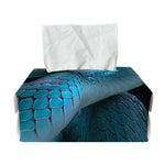 Turquoise Snake Print Rectangle Tissue Box Cover