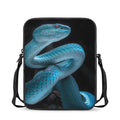 Turquoise Snake Print Rectangular Crossbody Bag