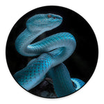 Turquoise Snake Print Round Floor Mat
