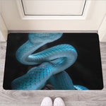 Turquoise Snake Print Rubber Doormat