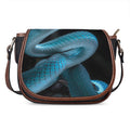 Turquoise Snake Print Saddle Bag