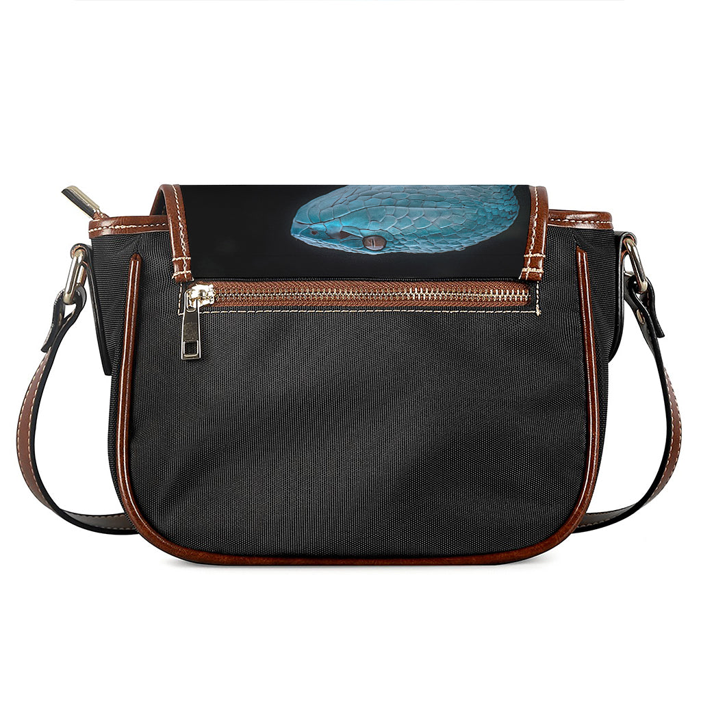 Turquoise Snake Print Saddle Bag