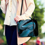 Turquoise Snake Print Shoulder Strap Bible Bag