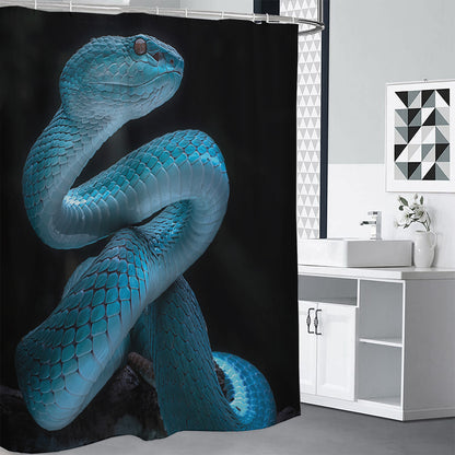 Turquoise Snake Print Shower Curtain