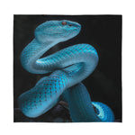 Turquoise Snake Print Silk Bandana