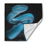 Turquoise Snake Print Silk Bandana