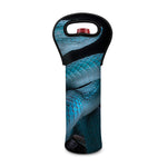 Turquoise Snake Print Single Neoprene Wine Tote