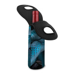 Turquoise Snake Print Single Neoprene Wine Tote