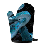 Turquoise Snake Print Single Oven Mitt